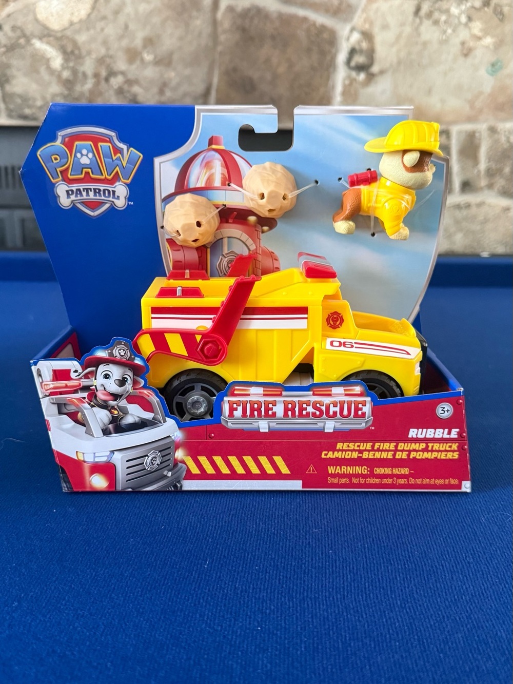 Paw Patrol Rubble Fire Rescue Yellow Dump Truck with Red Accents